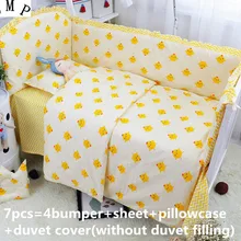 Промо-акция! 6/7 шт. с изображениями мультипликационных персонажей детская Постельное белье детская кроватка комплект хлопок детские постельное белье, 120*60/120*70 см