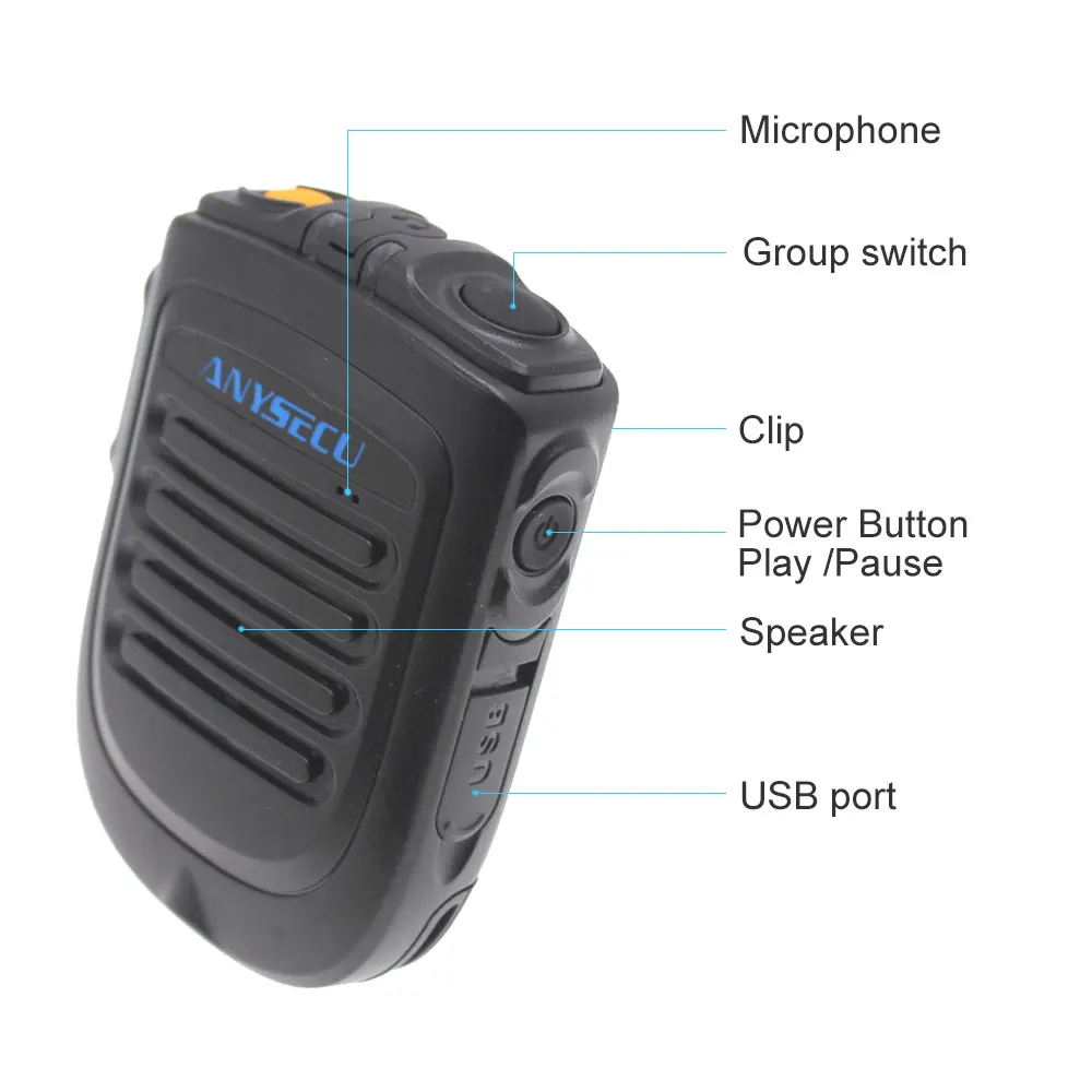 Беспроводной микрофон Anysecu версии 4 2 для F22 4G W2PLUS T320 3G/4G радио REALPTT ZELLO Поддержка