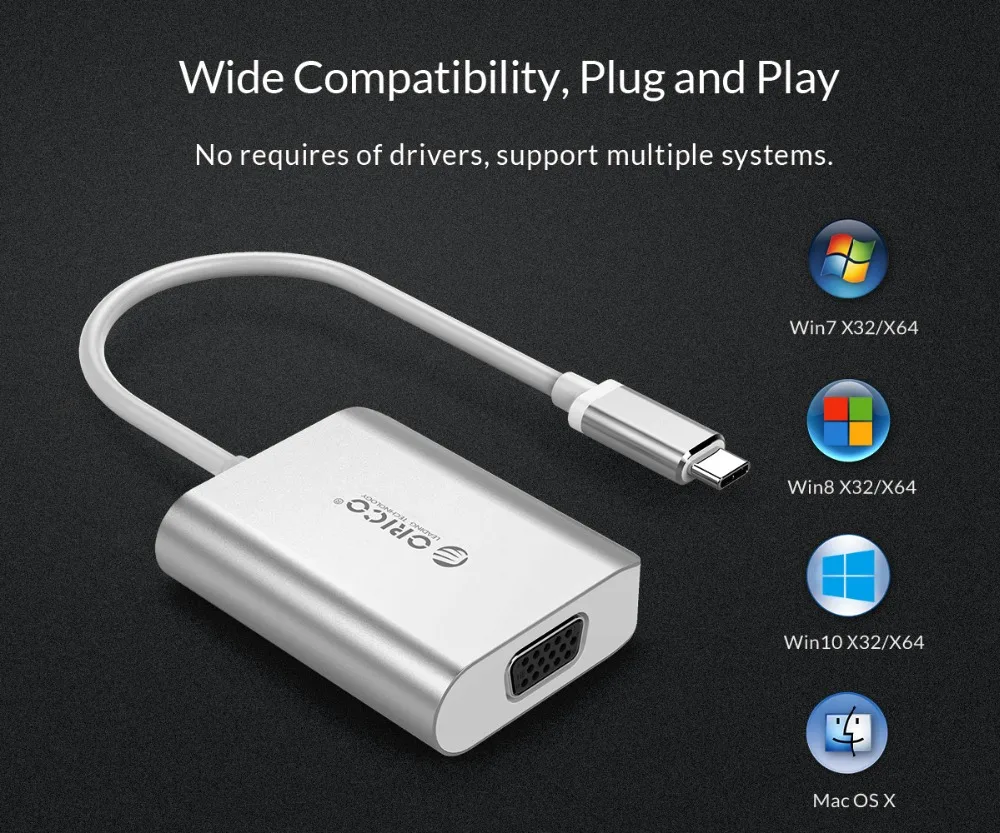 ORICO USB C концентратор тип-c для VGA HDMI адаптер с тип-c зарядными портами для samsung Galaxy S9 Note 8 huawei P20 MacBook Pro