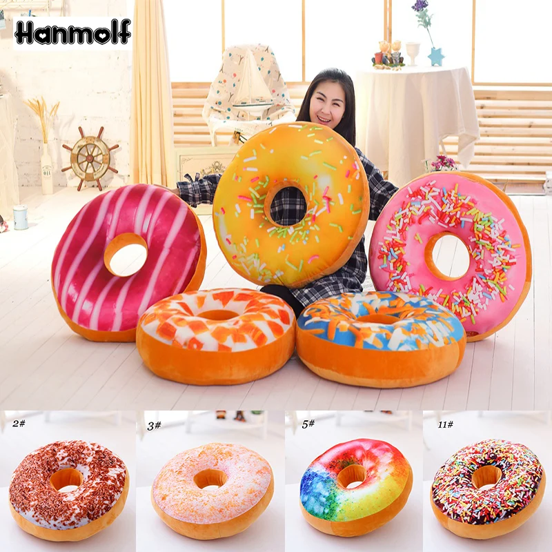 

L Size Donut Plush Pillow Tiramisu Strawberry Mango Chocolate Stuffed Snack Food Pillow Kids Adults Floor Seat Donut Pillow 60cm