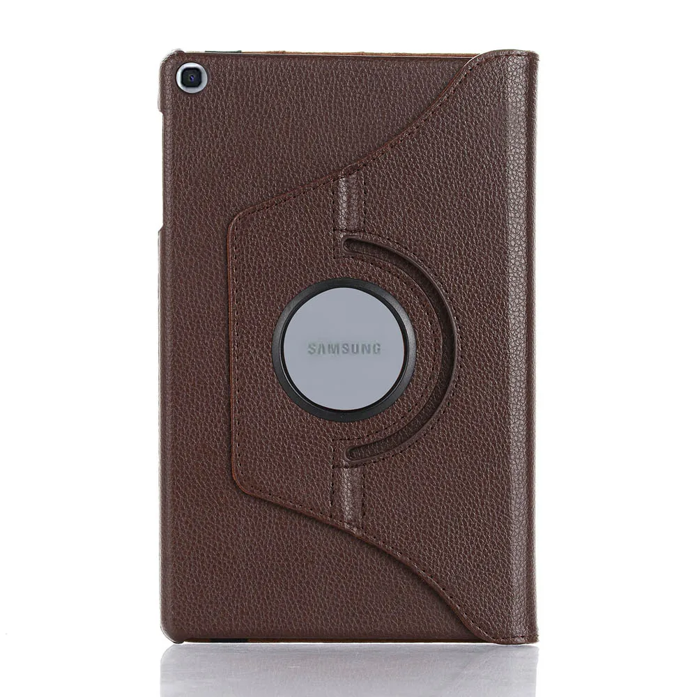 360 Rotating Case For Samsung Galaxy Tab A 8.0 S Pen P200 P205 SM-P200 SM-P205 Smart Auto Sleep / Wake Stand Leather Cover - Color: Brown