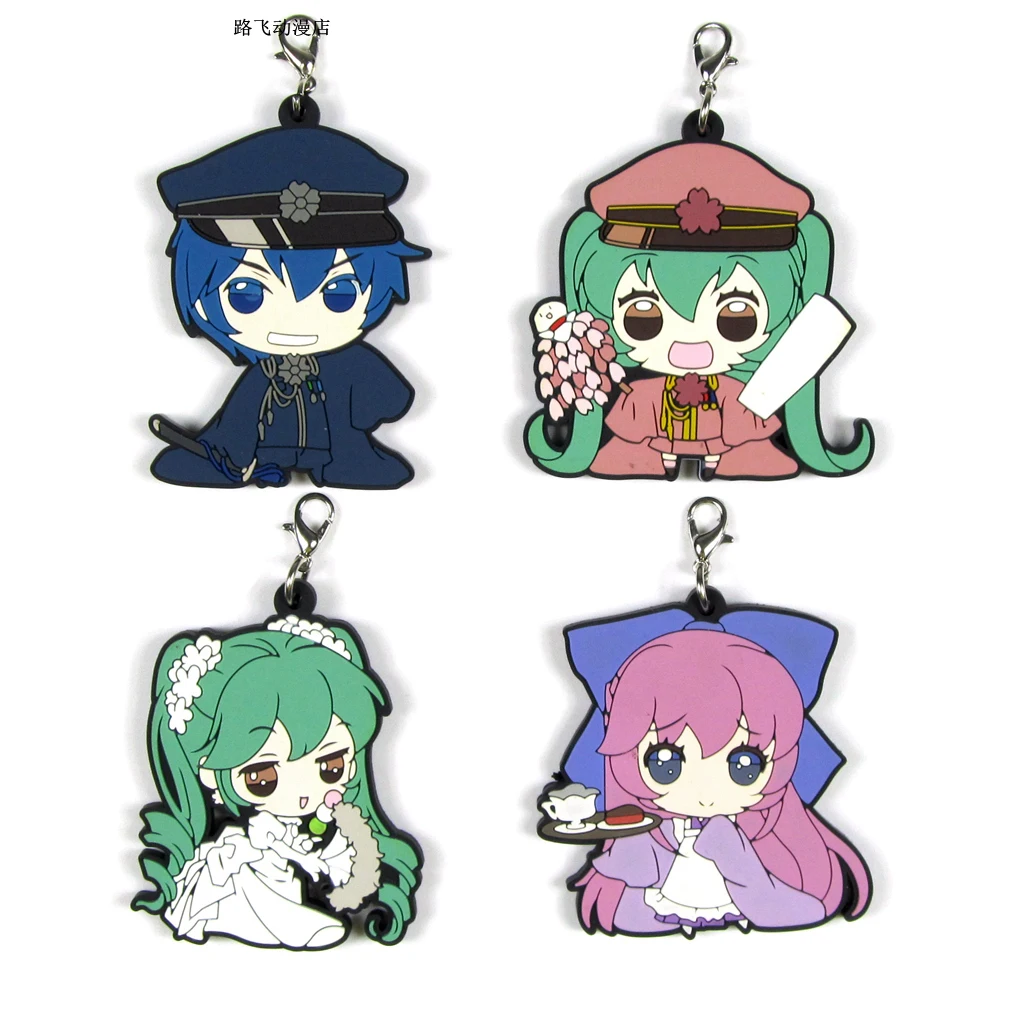 

4 Styles Hatsune Miku Acton Figure Anime Model School Bag Keychain Mobile Phone Pendant Rubber Christmas Toys for Gifts 6cm