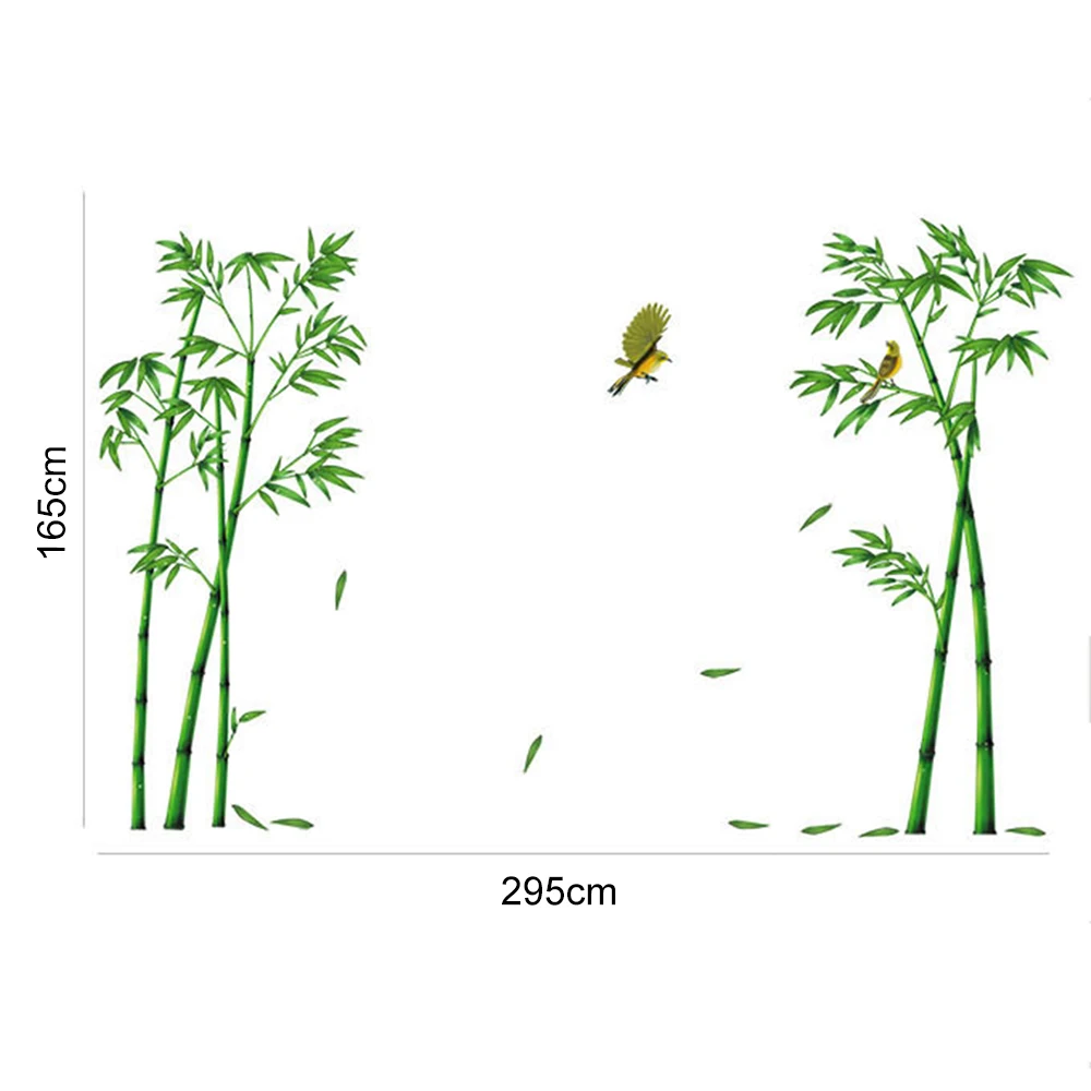 Съемный зеленый бамбуковый лес глубины стены стикеры творческий Китайский стиль DIY Дерево домашний декор наклейки для гостиной украшения - Цвет: Зеленый