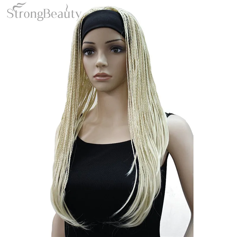 StrongBeauty синтетические женские длинные парики Плетеный вязаный крючком волосы с оголовьем половина парик - Цвет: 613