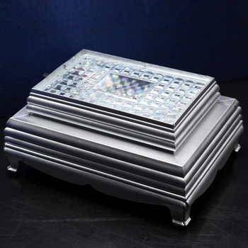 

Fashion LED Light Base Show Crystal Glass Cube Base Stand Display