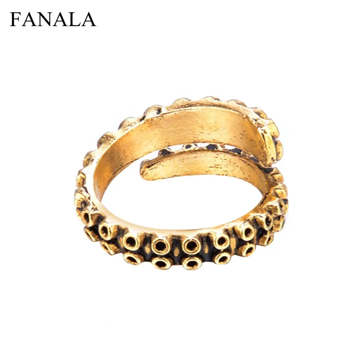 

Shellhard Steel Vintage Octopus Femme 50pc Stainless Gold Ring Tentacle Adjustable Unisex Fashion Wrap Finger Color Ring Jewelry