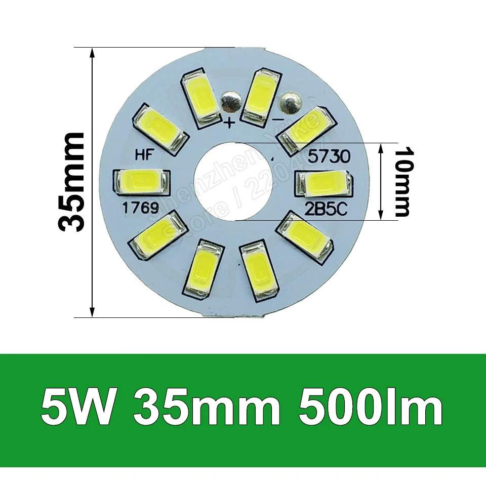 5 Вт 44 мм 550lm светодиодный PCB с smd5730 чипы instal светодиодный, алюминиевая пластина база для лампы светильник, потолочный светильник, светодиодный лампы - Испускаемый цвет: 5W 35mm