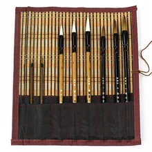 Кисти для каллиграфии, держатель для кисти для рисования, бамбуковый чехол для ручки для каллиграфии