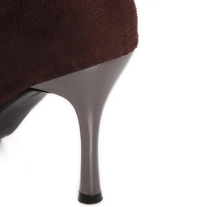 Taoffen/пикантные Сапоги выше колена женская обувь высокие сапоги до бедра больших размеров женская обувь на платформе с круглым носком на высоком каблуке размеры 34-43
