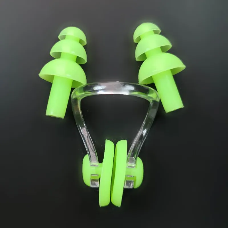 100 Set Silicone Swimming Earplug Nose Clip Watertight Water sports Fitness Swimming Accessories Nasal Splint Ear Plug Bagged