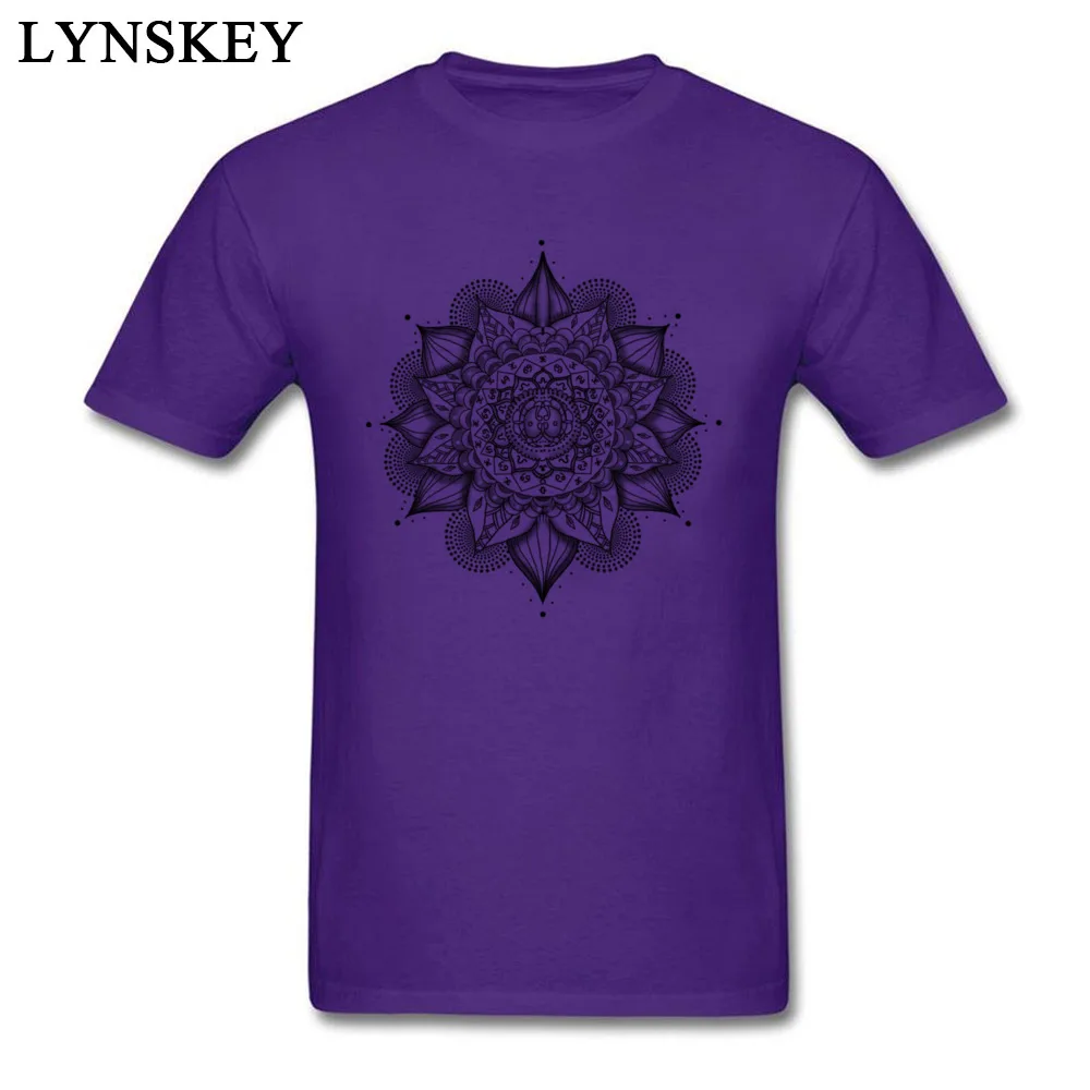 Gift T-Shirt for Male Short Sleeve Faddish Crewneck All Cotton Autumn Tops Shirt Printed On Tee Shirts Top Quality Free Shipping 7-2-mandala-tattoos-picture purple