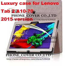 Imán stand case cubierta de cuero del tirón de lujo para lenovo tab 2 A10-70F A10-70L A10 tableta de 70 casos protectores de pantalla + + stylus
