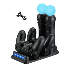 Зарядное устройство для Playstation 4 PS Move Motion PS4 Slim Pro PS VR контроллеры 4 в 1 зарядная док-станция Подставка для хранения
