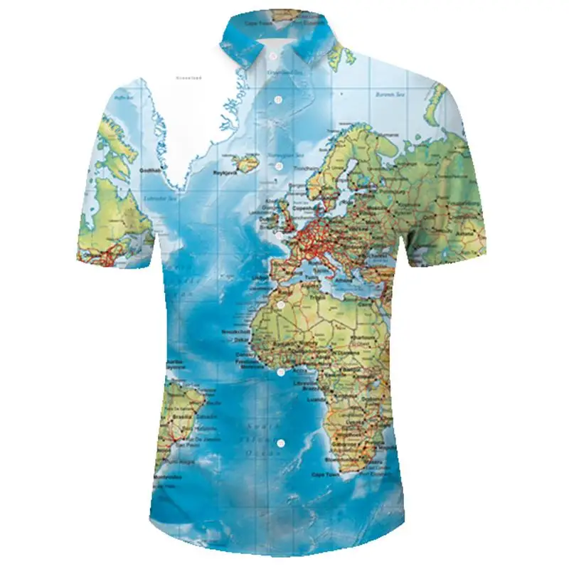

Men's Casual Shirt Slim Fit Mens 3d Print Button Down Shirt Short Sleeve Cosplay Funny Dress Shirts Male Clothing Camisa Summer
