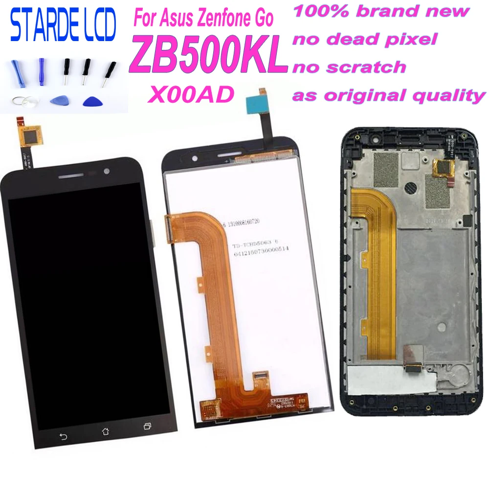

STARDE 5'' LCD For Asus ZenFone Go ZB500KL X00AD LCD Display Touch Screen Digitizer Assembly with Frame and Free Toos