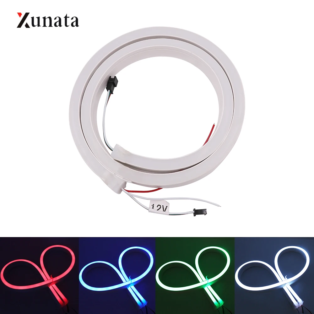 

XUNATA RGB LED Strip Neon Light for Decorations 5V 12V 60LEDs Waterproof Rope string Lamp EU Plug RF 21 keys Controller for RGB