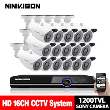Домашний 16CH CCTV комплект камеры безопасности День Ночь 1200TVL SONY CCD белая камера с 16 канальная система видеонаблюдения