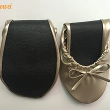 Лидер продаж простые мягкое золото хлопок Ткань сложить балетки с принтом логотипа сумка