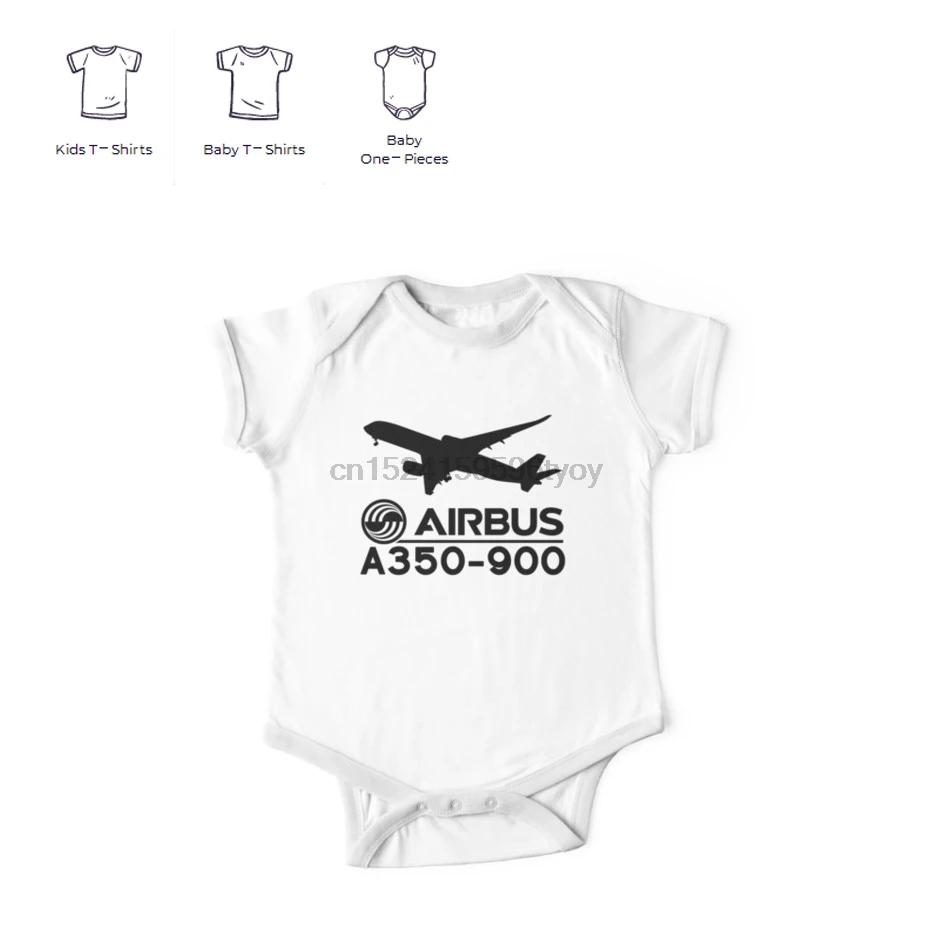

100% Cotton High Quality Baby Onesie Baby Bodysuits Clothes Airbus A350-900 - Silhouette (Black) T Shirt
