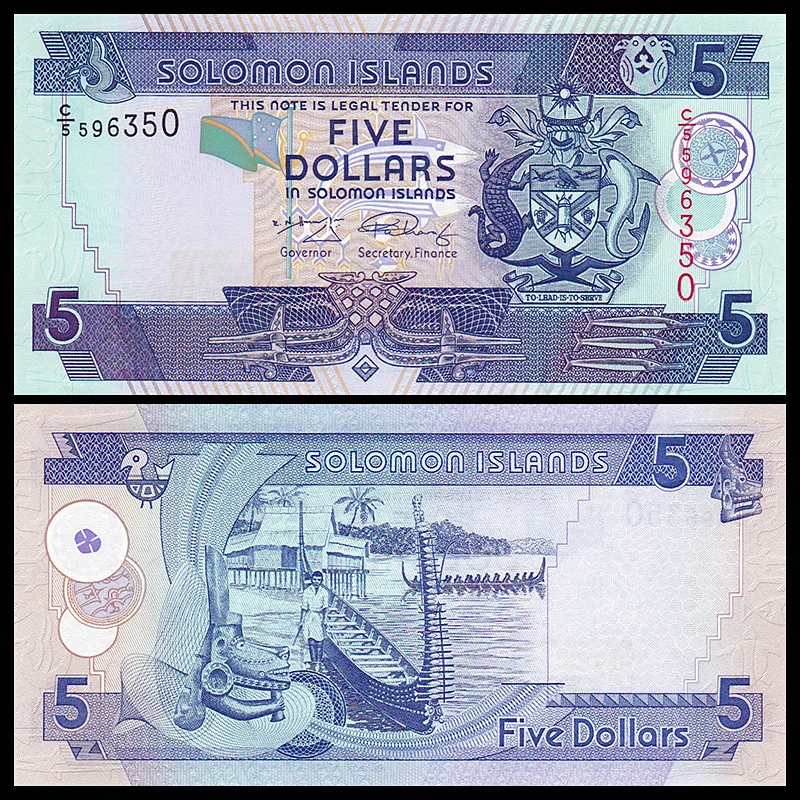 

Solomon, 5 Dollars, ND(2006), P-26, UNC, Uncirculated, Collectibles, Gift, Original Genuine, Real Paper Notes