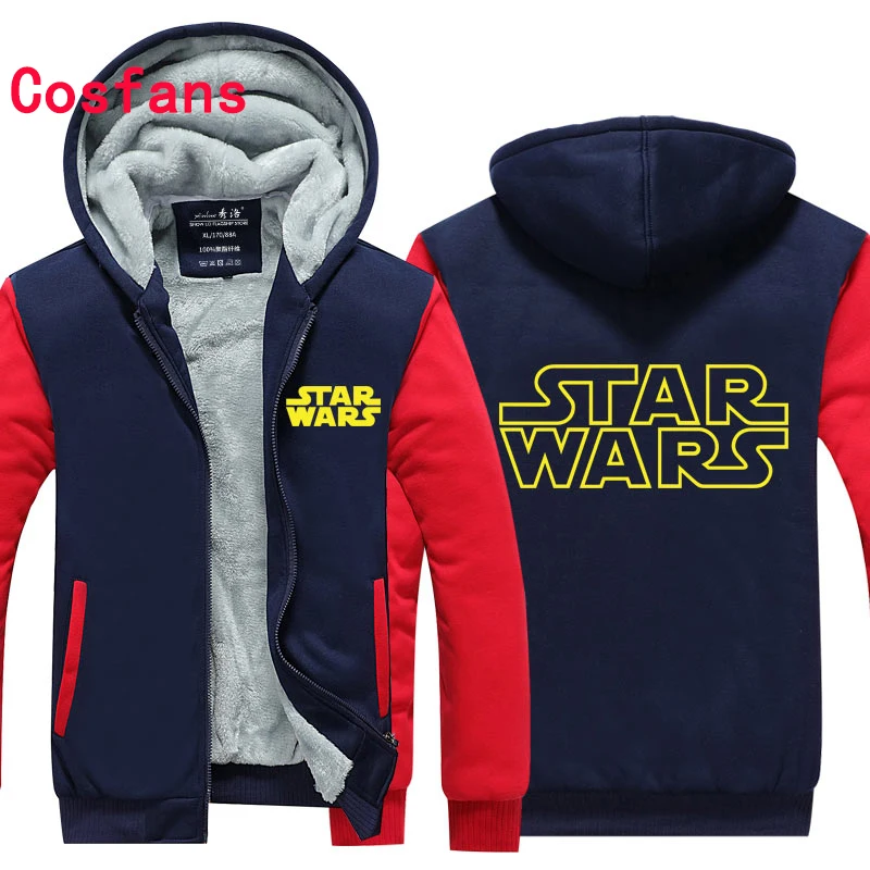 

Hot New Winter Jackets and Coats film Star Wars hoodie Darth vader Hooded Thick Zipper Men cardigan Sweatshirts cosplay STARWARS