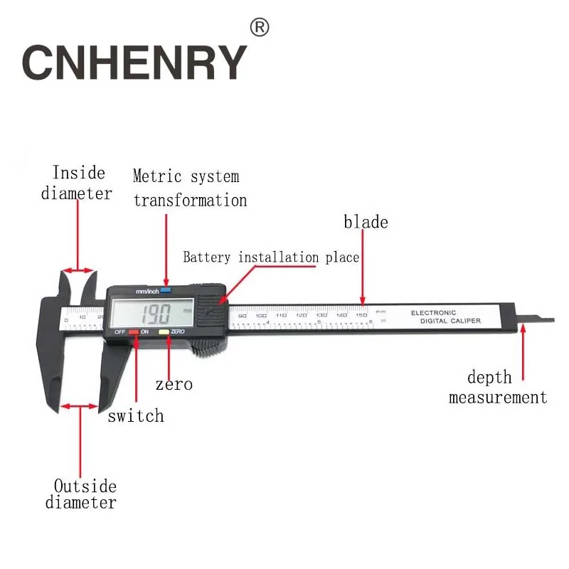0-150 мм 6 дюймов ЖК электронный измерительный цифровой Электронный штангенциркуль из углеродного волокна измерительный микрометр для ручного инструмента