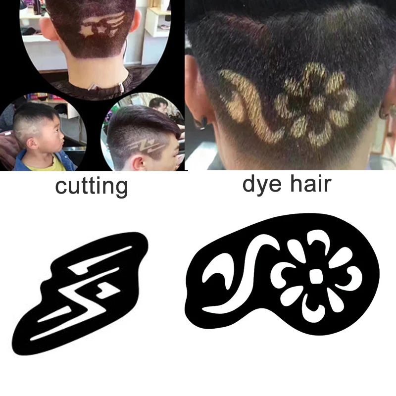 

25pcs/set Hair Tattoo Template Hair Trimmer Carved Dye Coloring Tattoos Pattern Stencil DIY Salon Barber Hair Temporary Tattoos