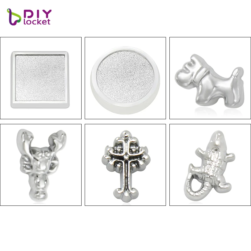 

Wholesale 10pcs Plain Silver Floating Charms Zinc Alloy Fit Floating Lockets & Floating Locket Bracelet LSFC050-598