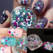 1 г круглые блестящие Блестки для ногтей смешанные цветные мини-украшения для ногтей Блестки для украшения ногтей тонкие блестящие стразы