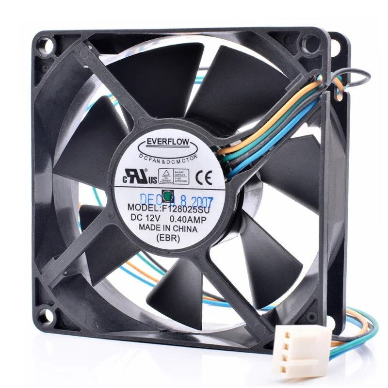 العلامة التجارية الجديدة الأصلي F128025SU 8 سنتيمتر 8025 80 مللي متر مروحة 12 V 0.40A 4 خطوط pwm الهيكل CPU كبيرة الهواء حجم التبريد مروحة