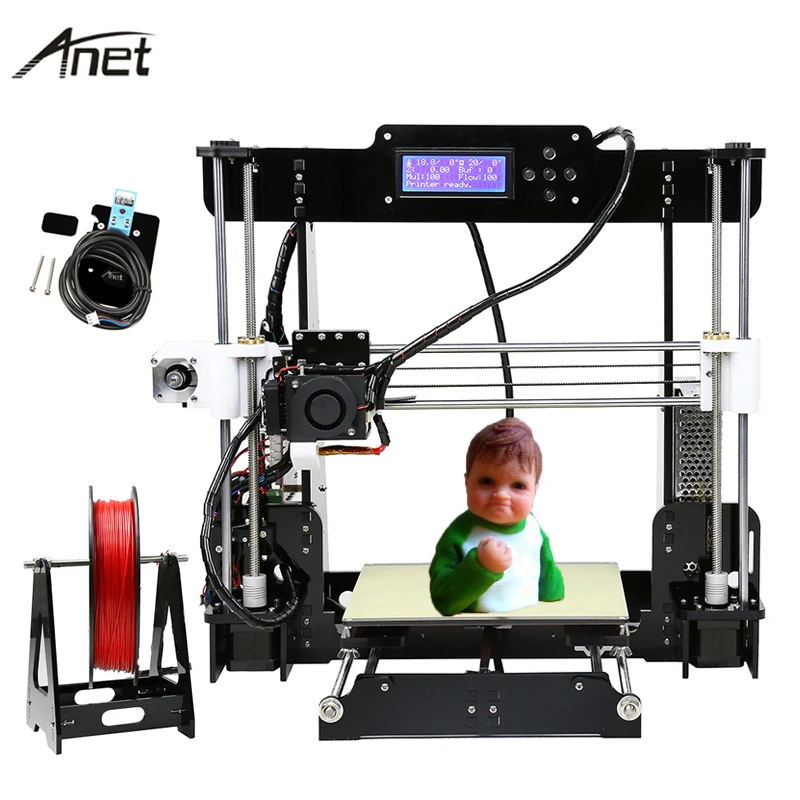 

Anet Auto Leveling A8 A6 Impresora 3D Printer Reprap i3 Imprimante 3D Printers DIY Kit Aluminium Extruder Heatbed With Filament