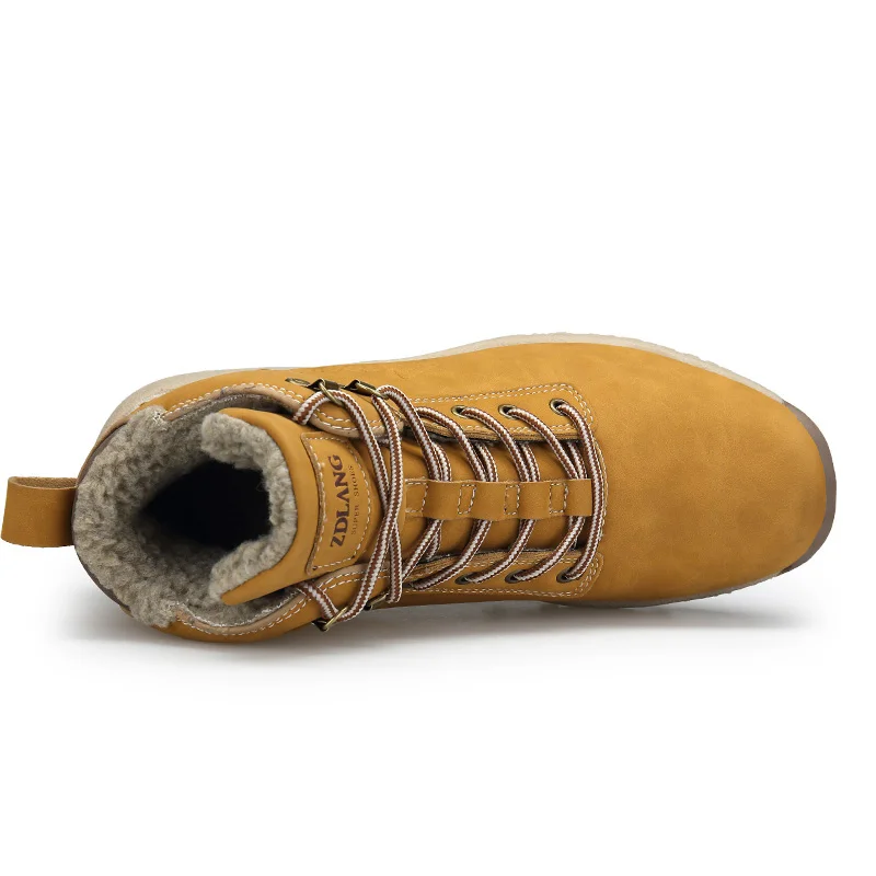 Зимняя мужская походная обувь треккинговые ботинки плюс мех высокие зимние прогулочные для мужчин большой размер босиком обувь Туризм Охота Уличная обувь