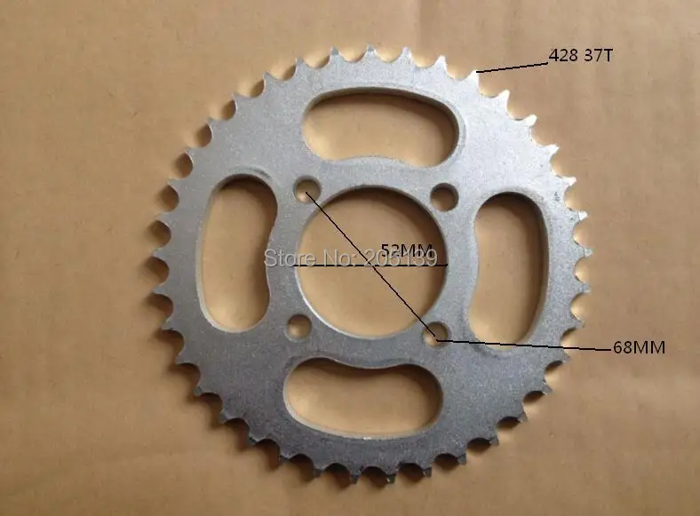 Задние звездочки звездочка звезда цепной привод 37 Т 37 зуб Внутреннее отверстие 52ММ ДЛЯ 428 цепь цепи сеть мото moto pitbik грязь яма atv велосипед частей XR CRF TTR KTM KLX KX запчасти для скутера