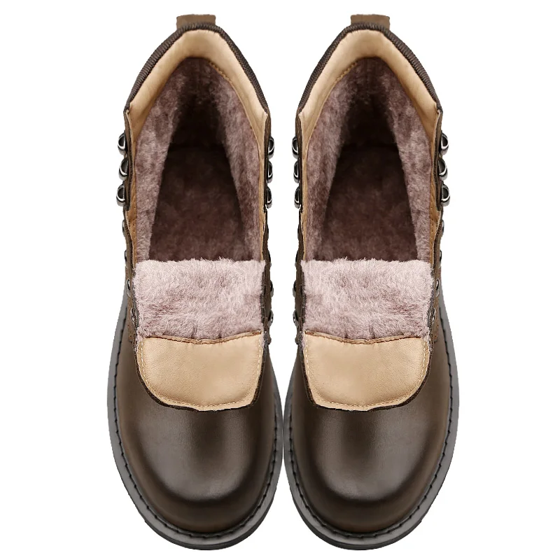 Мужские ботинки из натуральной кожи; сезон осень-зима; Зимние ботильоны в винтажном стиле; мужские теплые зимние ботинки высокого качества на шнуровке; обувь