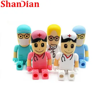 

SHANDIAN Wholesale Doctors nurse usb flash drive memory stick Lovely cartoon usb flash disk medical pendrive 4GB 64GB 16GB 32GB