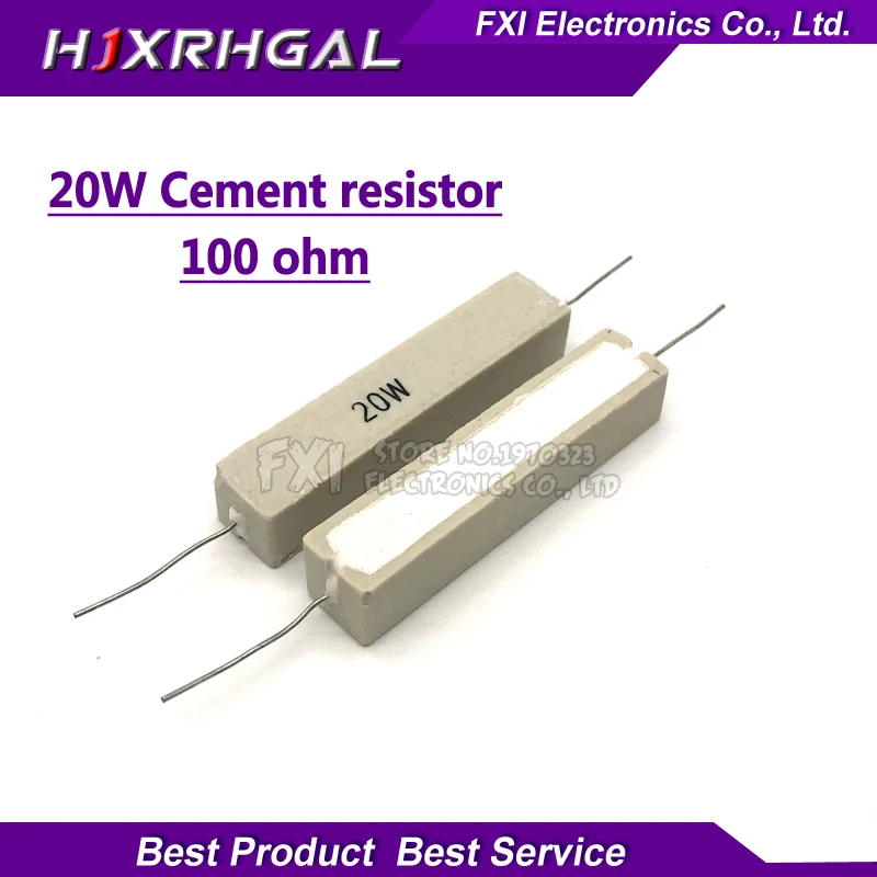 10pcs 20W Cement resistor 100 ohm cement resistors 100R resistancein