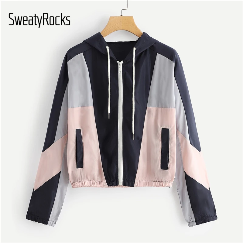 Aliexpress.com : Buy SweatyRocks Colorblock Drawstring Zip