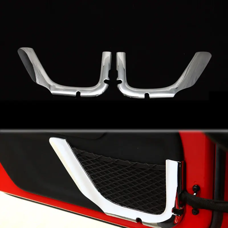 Voor Jeep Wrangler 2 Deuren 2011-2015 Deur Opslag Netto String Bag Cover Trim Chrome Decoratieve Frame Auto Styling auto Accessoires Voor Jeep Wrangler 2 Deuren 2011-2015 Deur Opslag Netto String Bag Cover Trim Chrome Decoratieve Frame Auto Styling auto Accessoires