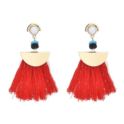 

Geometric Tassel Stud Earrings For Women Fashion Jewelry Vintage Bohemian Earings Wedding Statement Party Gift Earring Wholesale