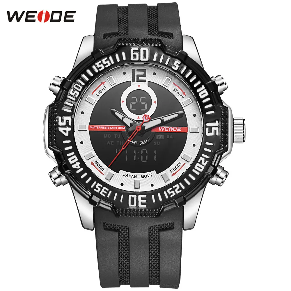 

2018 Fashion WEIDE NEW Men Stopwatch Sport Watch Mens Digital Quartz LED Rubber Band Man Army Wristwatch Relogios Man Clock Gift