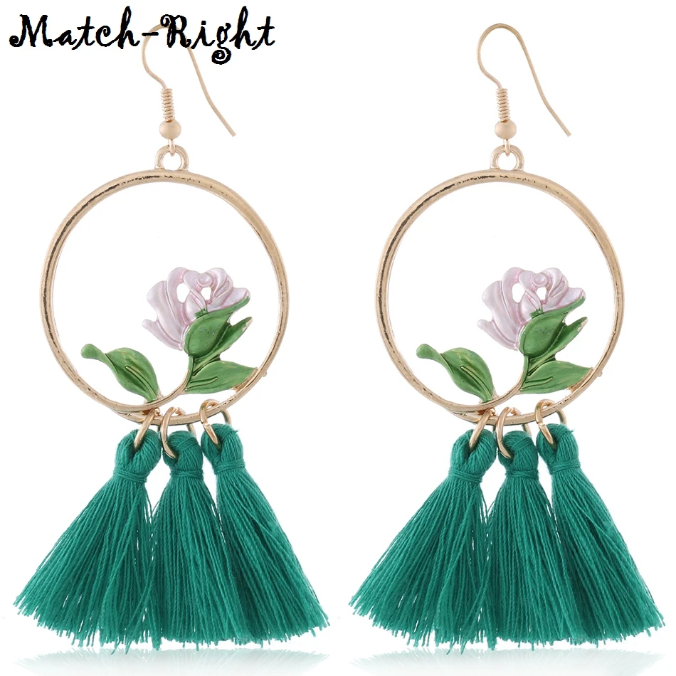 

Match-Right Trendy Earrings for Women/Statement/Long/Ethnic/Tassel/Flower/Hanging/Drop Earrings Women Jewelry Female KK220