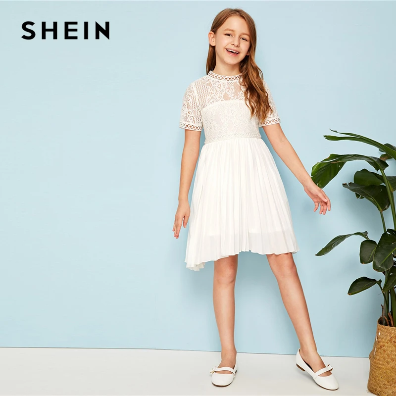 SHEIN Kiddie/красное платье в горошек с рюшами и открытыми плечами для девочек г. летнее расклешенное платье до колена с короткими рукавами для отдыха в стиле бохо