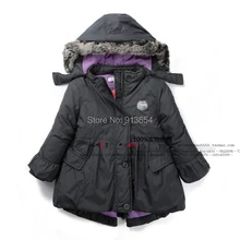 Осенне-зимняя куртка детская верхняя одежда для малышей пальто для девочек детское повседневное хлопковое Стеганое пальто детская теплая парка с капюшоном