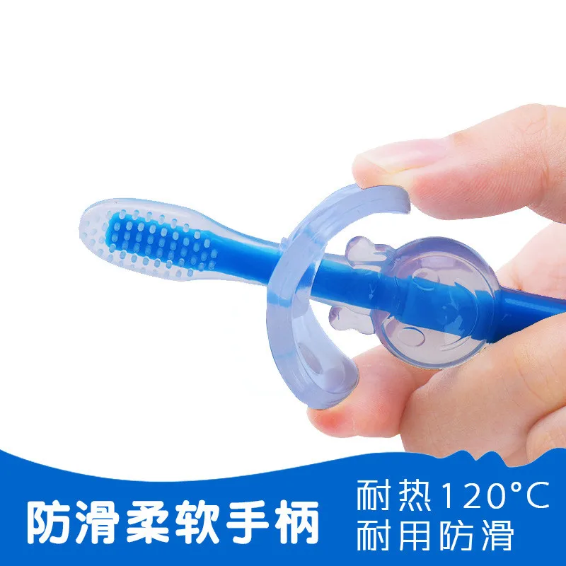 Baby Silicone Toothbrush Kid Teething Teether Children Dental Oral Care Tooth Brush Tool Soft Toothbrush Safe Bendable baby care (4)