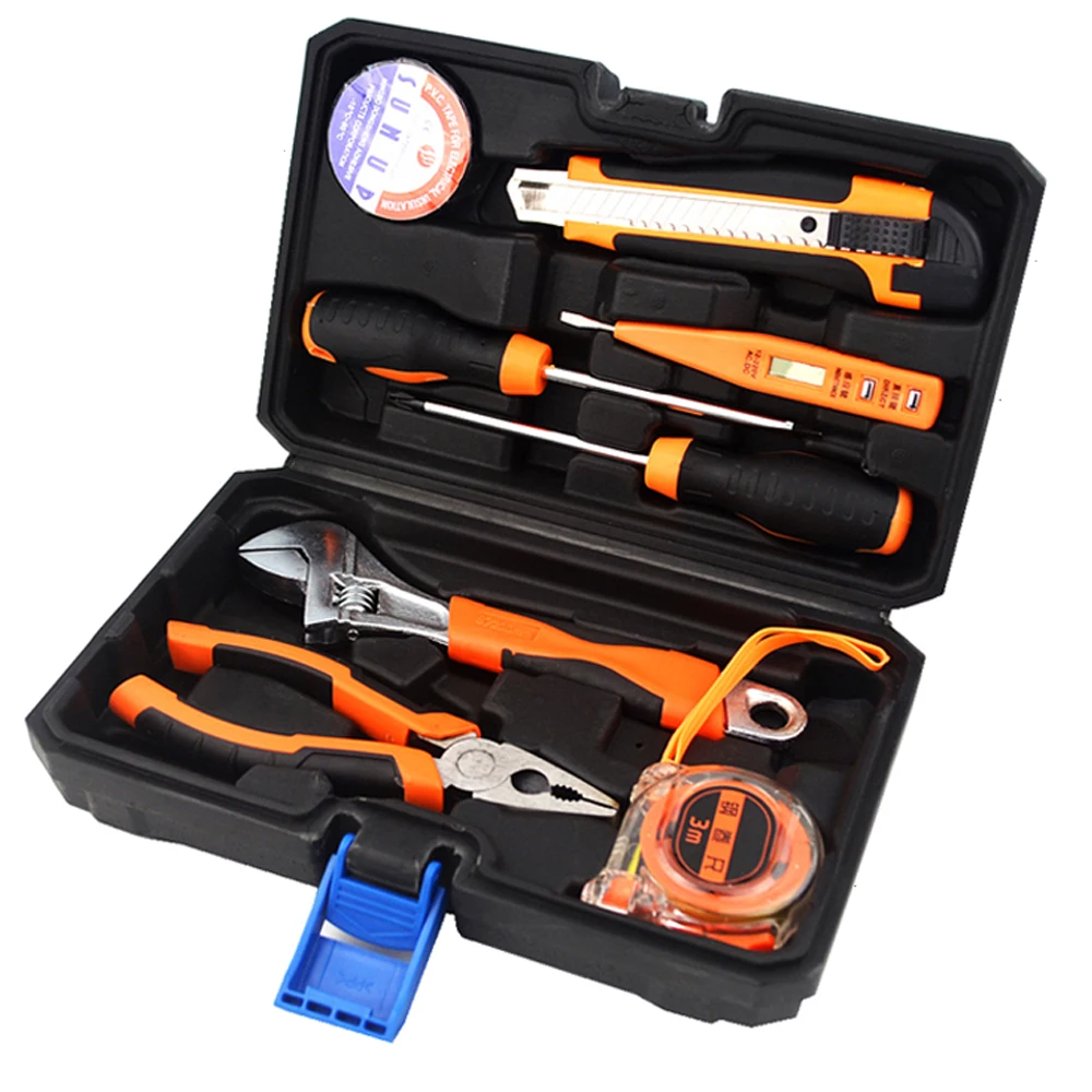 

Multi Functional Crimping Pliers kit Hand Tool Set General Household Repair Hand Tool Kit with Plastic Toolbox tools