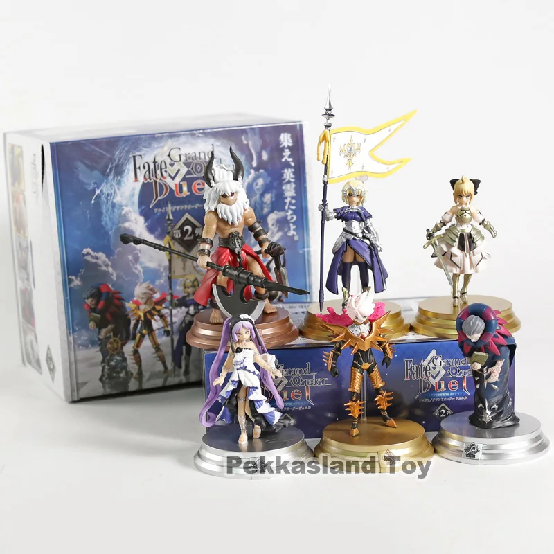 

Japan Anime Game Fate Grand Order Duel 6pcs/set Saber Lancer Ruler Archer Caster Collection Figure Model Toys