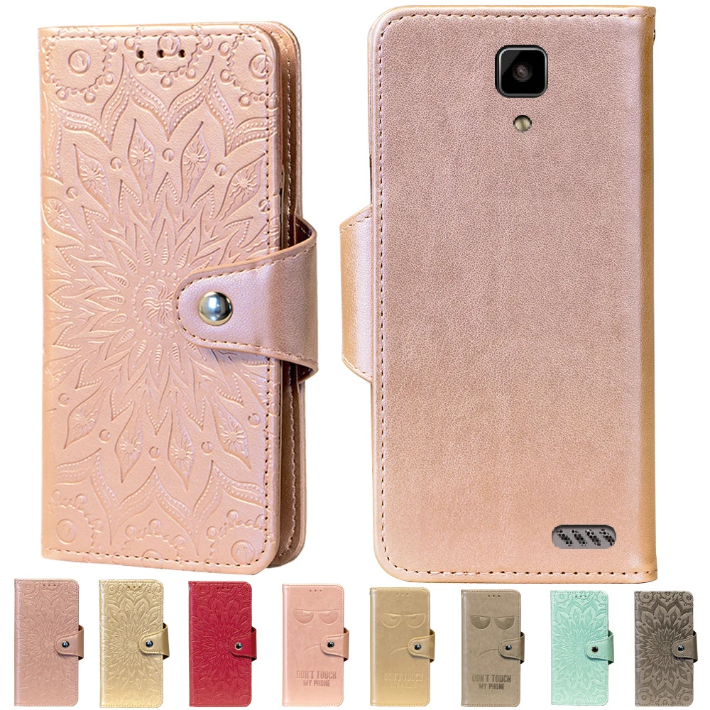 

Embossing Stand Flip PU Leather wallet Case Cover For MegaFon Login Plus