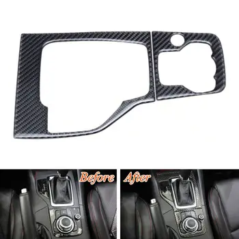 

Car Console Gear Shift Panel Cover Trim Real Carbon Fiber Styling Sticker Fit For Mazda 3 Axela M3 2014 2015 2016 Accessories