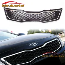Quality ABS Chrome Frame with Gloss Black Mesh Bumper Front Grille For KIA K5 2011 2012