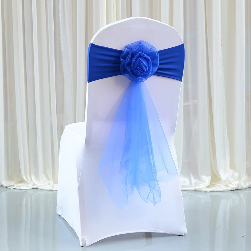 10 шт./партия, фиолетовые прозрачные ленты, свадебные украшения, пояс-кушак для стула, чехлы для стула, галстуки-бабочки, украшения для стульев - Цвет: Royal blue